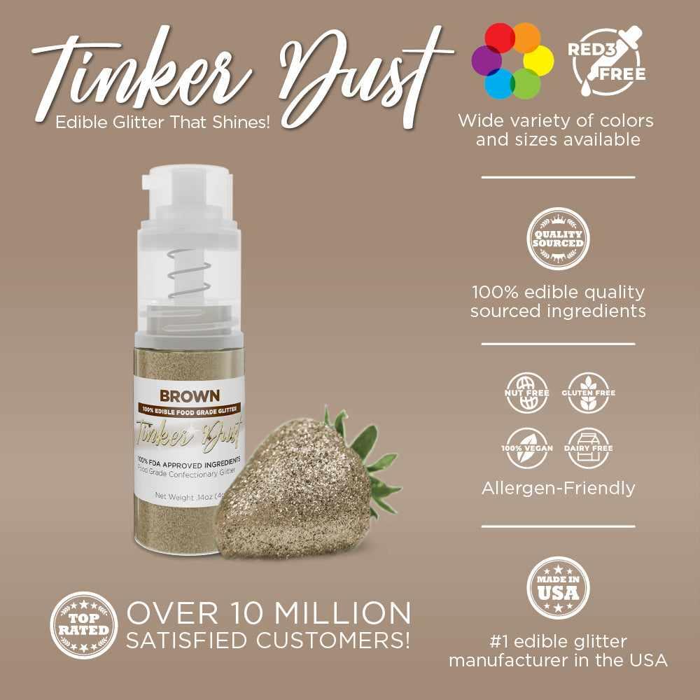 Brown Tinker Dust® Glitter - 4g Spray Pump for Crafts, DIY & Cosmetics | Wholesale Bulk Glitter for Nails, Body Art & Home Decor