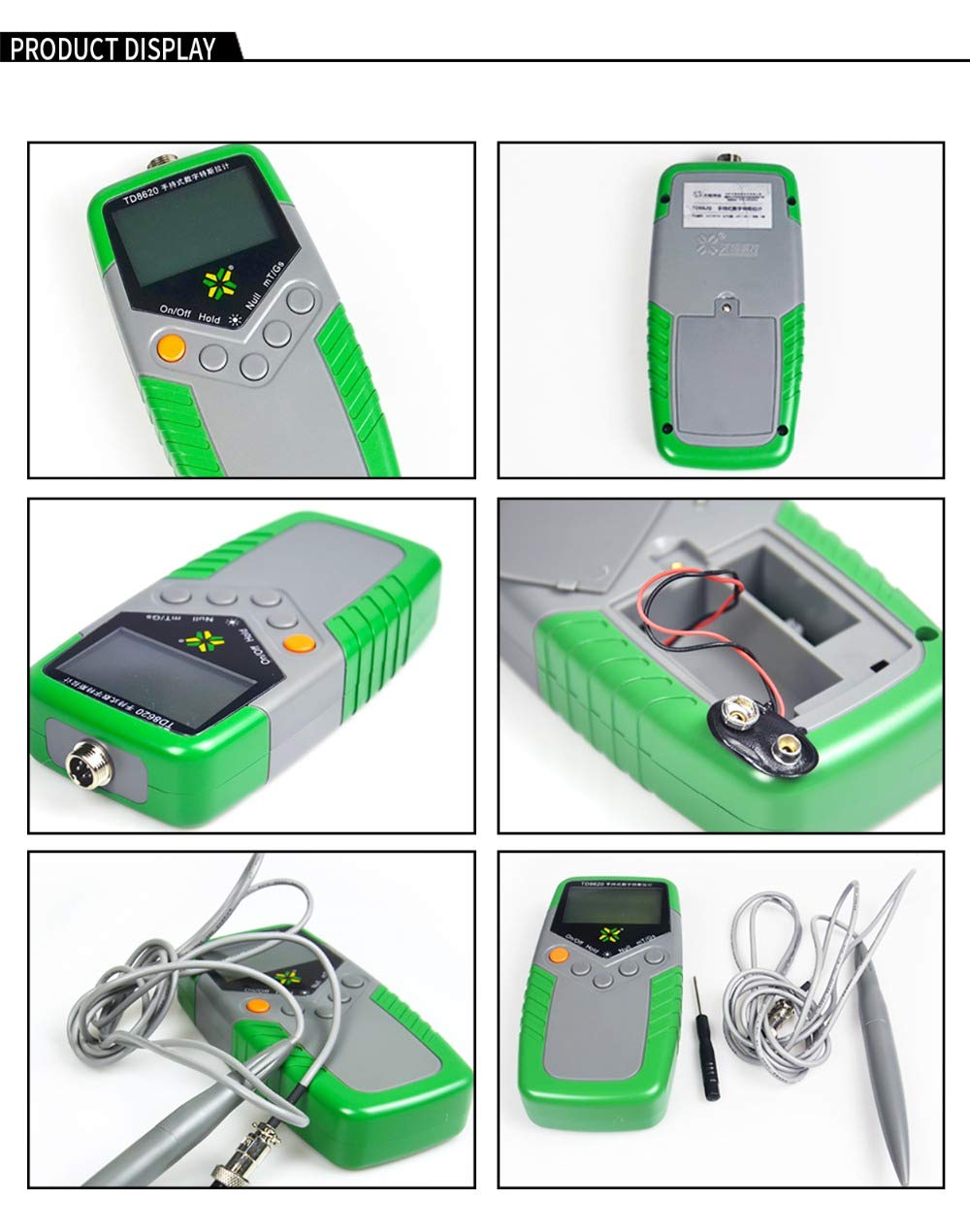 High Precision Digital Tesla Meter - Permanent Magnet Gauss Meter Gaussmeter Fluxmeter (0-2400mT/24000Gs) with 2% Accuracy & 0.01mT Resolution - Surface Magnetic Field Tester for Industrial, Scientific & Educational Use - Perfect for Labs, Engineering & Physics Experiments