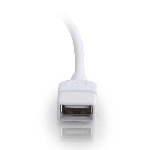 C2G 9.84ft USB 2.0 Extension Cable (A Male to A Female) - 3m High Speed Data Transfer Cord for PC, Laptop, Printer & More - White (26686) | Perfect for Home Office & Gaming Setup