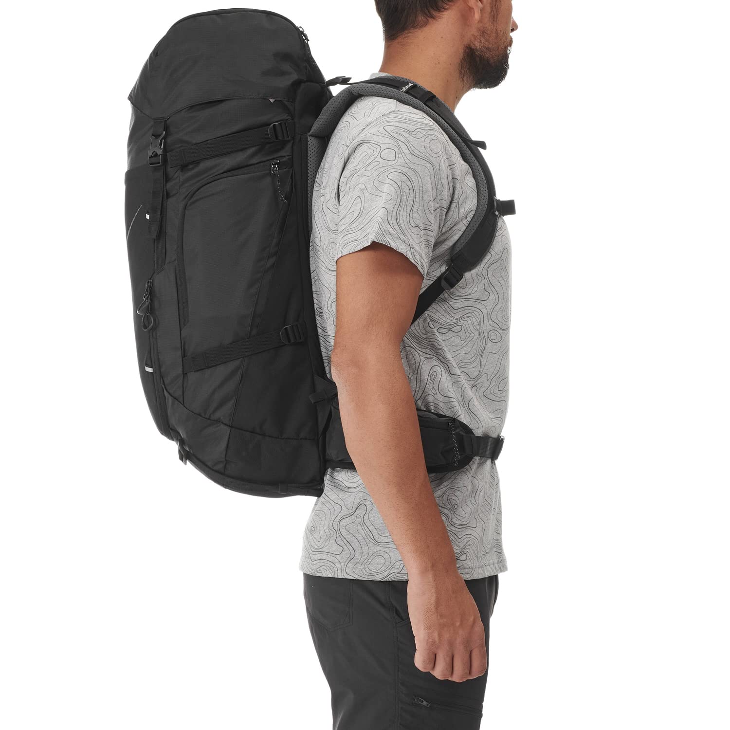Lafuma Classic Backpack - 40L Black Hiking Backpack for Men & Women - Perfect for Outdoor Adventures, Camping, and Travel