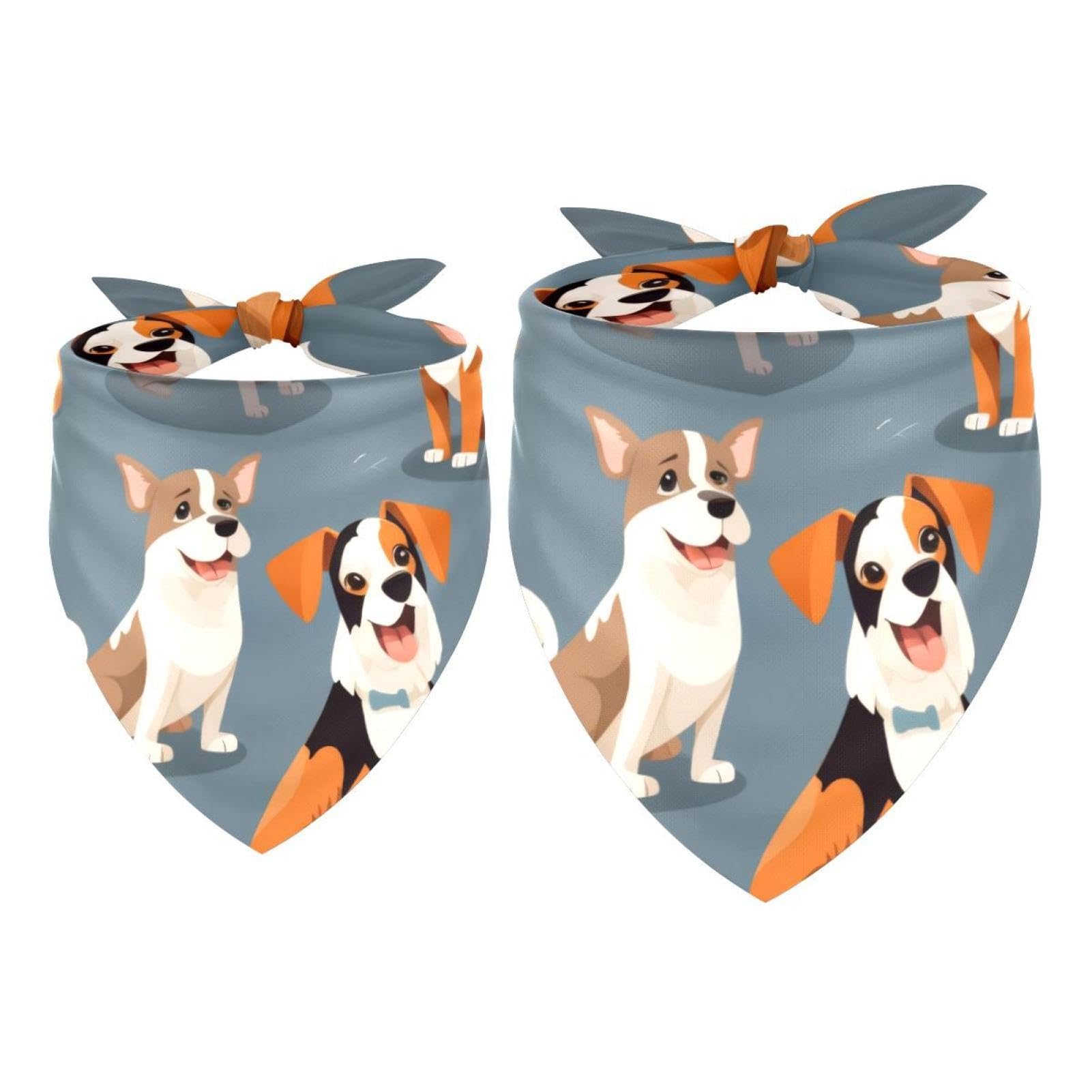 2-Pack Abstract Animal Print Dog Bandanas for Small, Medium & Large Pets - Soft & Stylish Dog Scarves for Dogs & Cats - Perfect for Holidays, Parties & Daily Walks
