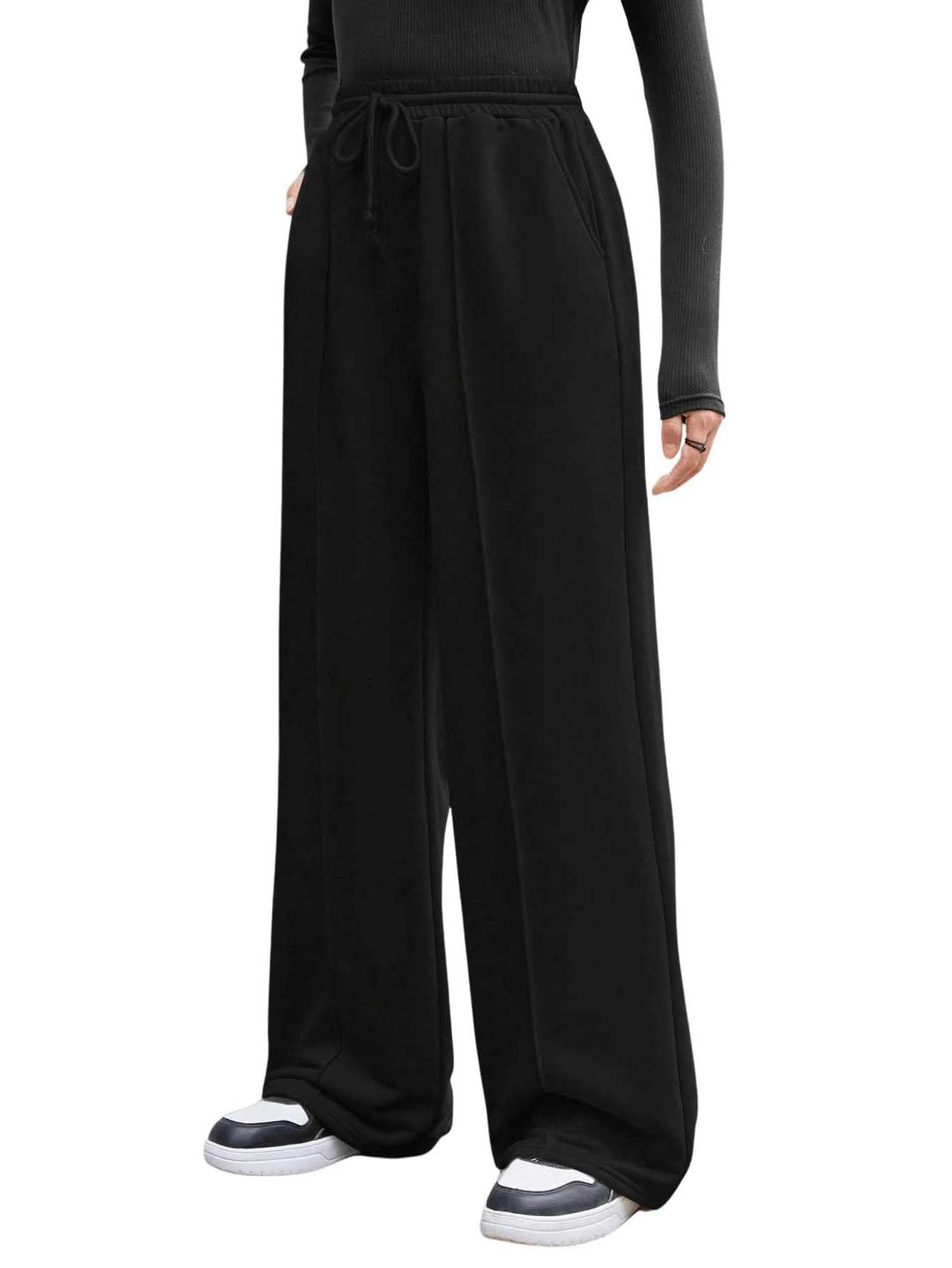COZYEASE Girls Wide Leg Sweatpants - Elastic Waistband with Drawstring, Straight Leg Jogger Pants with Pockets | Casual Loungewear, School, Yoga & Running Outfits for Teen Girls