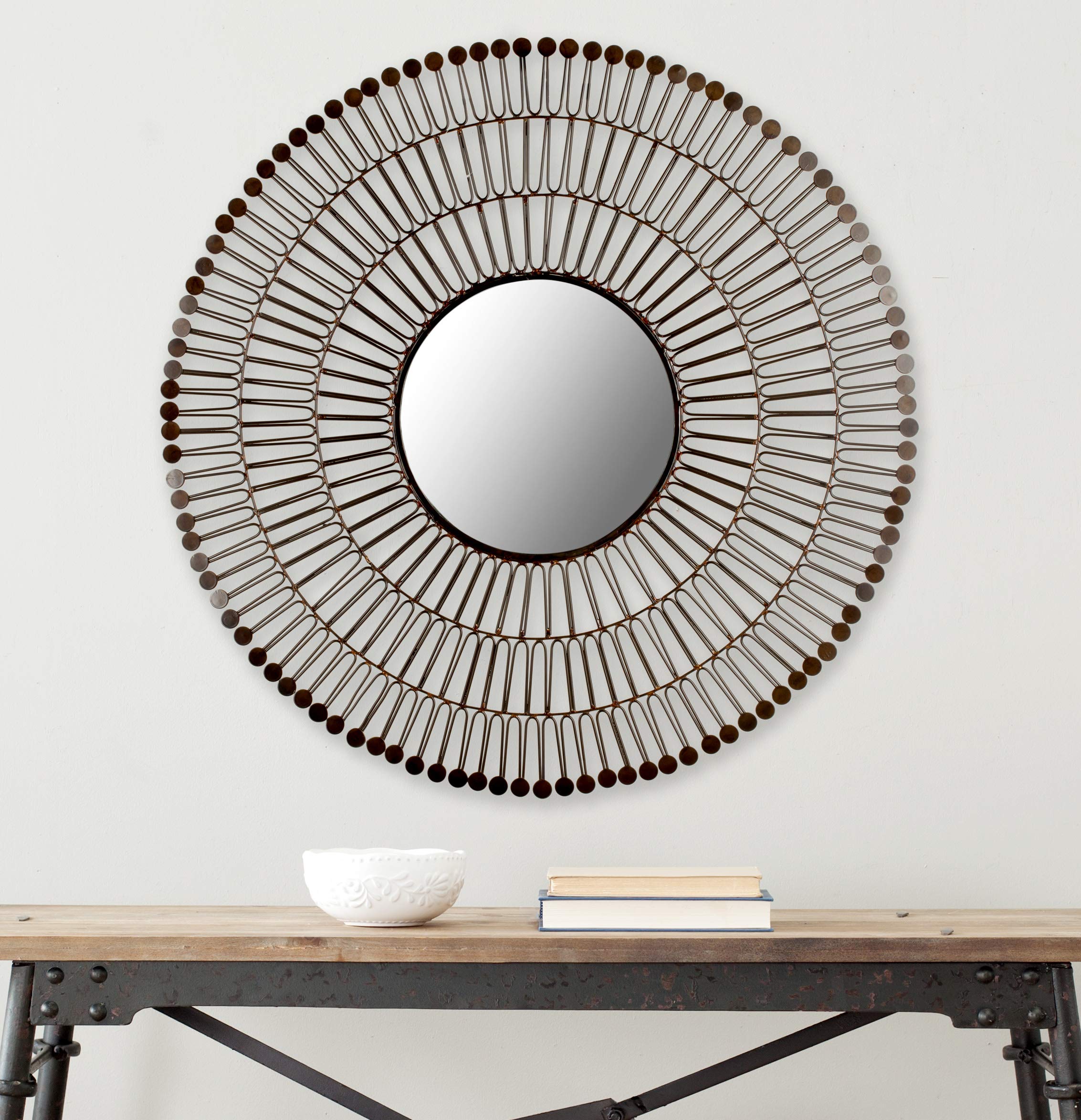 SAFAVIEH Home Collection New Victoria Mirror in Coffee Bronze - Elegant Wall Mirror for Living Room, Bedroom & Entryway Décor