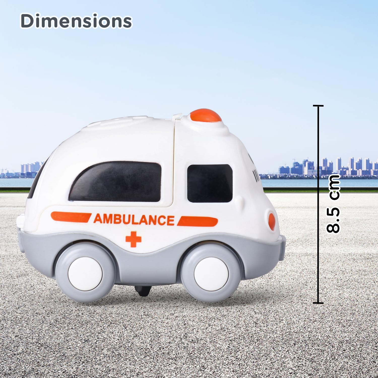 Premium Friction-Powered Ambulance Toy Car for Kids - BIS Certified Safe & Durable White Emergency Vehicle | Perfect for Imaginative Play, Role-Playing Games & Early Learning Development