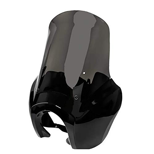 FATECIM 15'' Dark Smoke Motorcycle Headlight Fairing Cover for 2006-2017 Harley-Davidson Dyna - Easy Installation Upgrade for Wind Protection & Style Enhancement