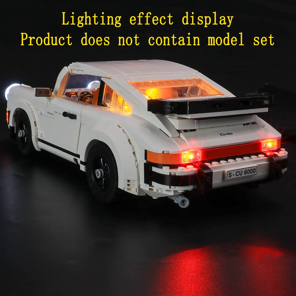 GEAMENT Porsche 911 2021 LED Light Kit - Building Blocks Lighting Set Compatible with Lego 10295 Creator Expert (Model Not Included) - Perfect for Car Enthusiasts & Lego Collectors to Enhance Display Models