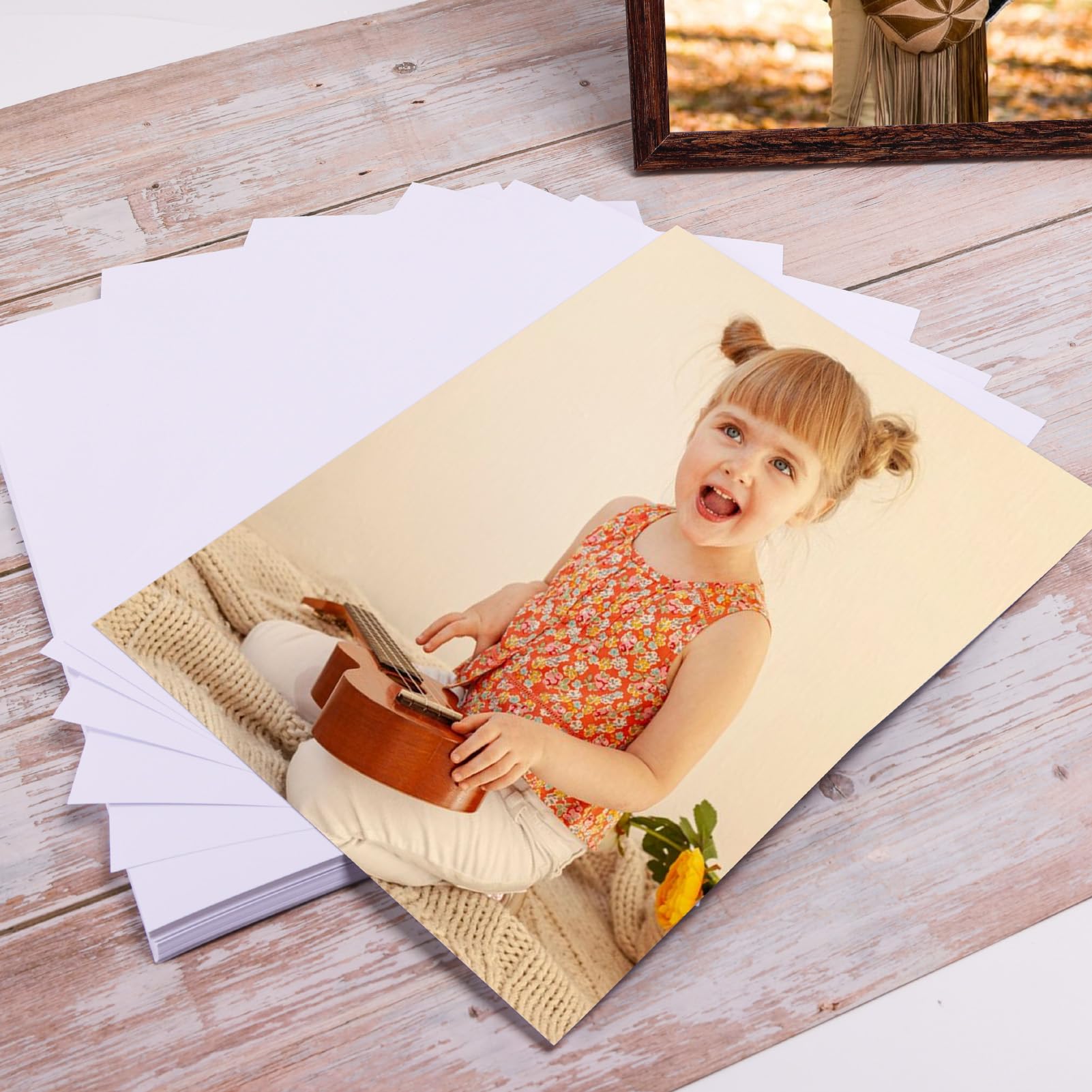 ZBEIVAN 11x14 Glossy Photo Paper - 50 Sheets, 200 GSM, Premium Inkjet Printer Paper for Dye Ink - Ideal for Photo Printing, Scrapbooking & Professional Photography