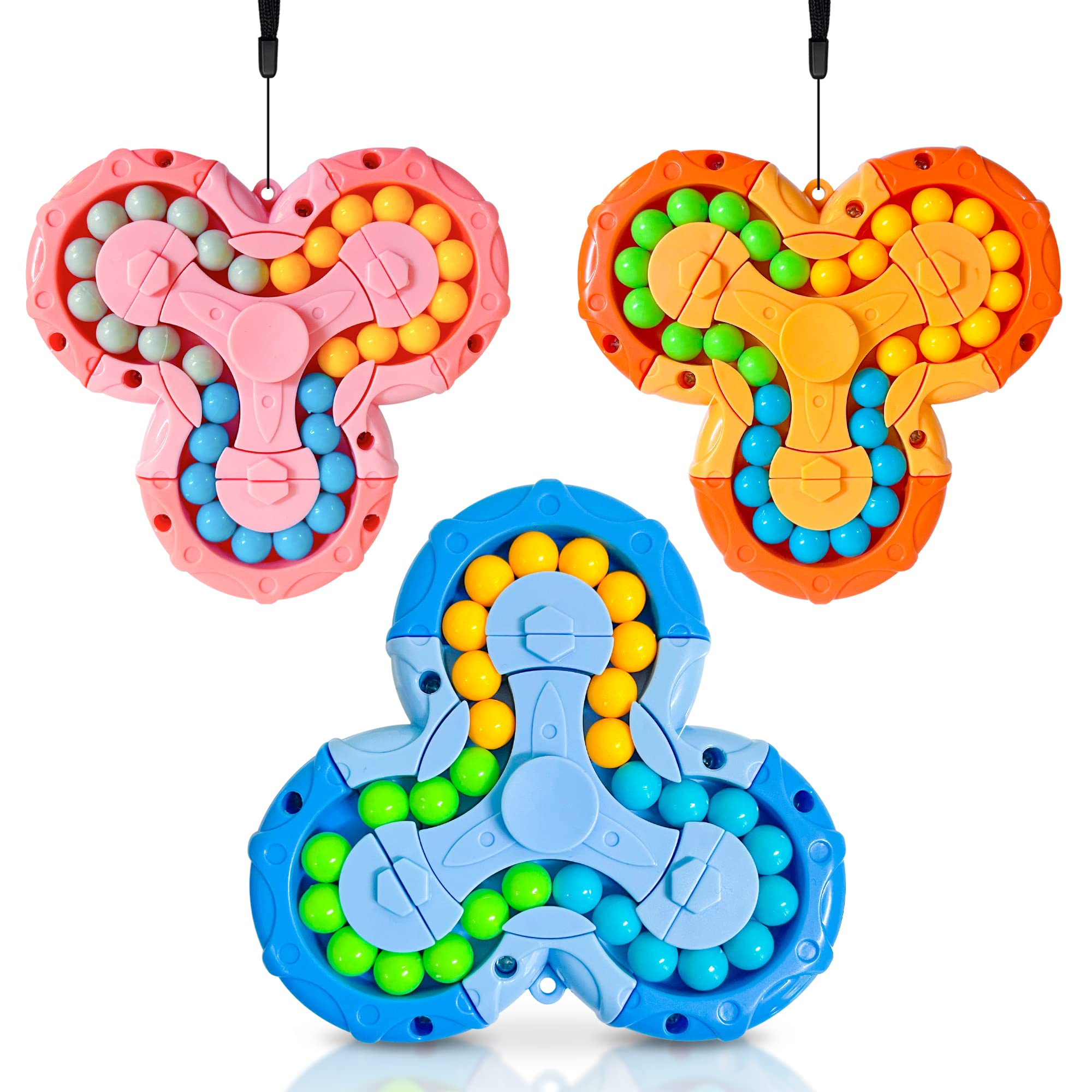Fidget Toys Pack - 3-Piece Sensory Stress Relief Set for Kids & Adults | Anxiety & Autism Relief, Learning & Education Toys, Rotating Magic Bean Games | Perfect for Classroom, Office & Home Use