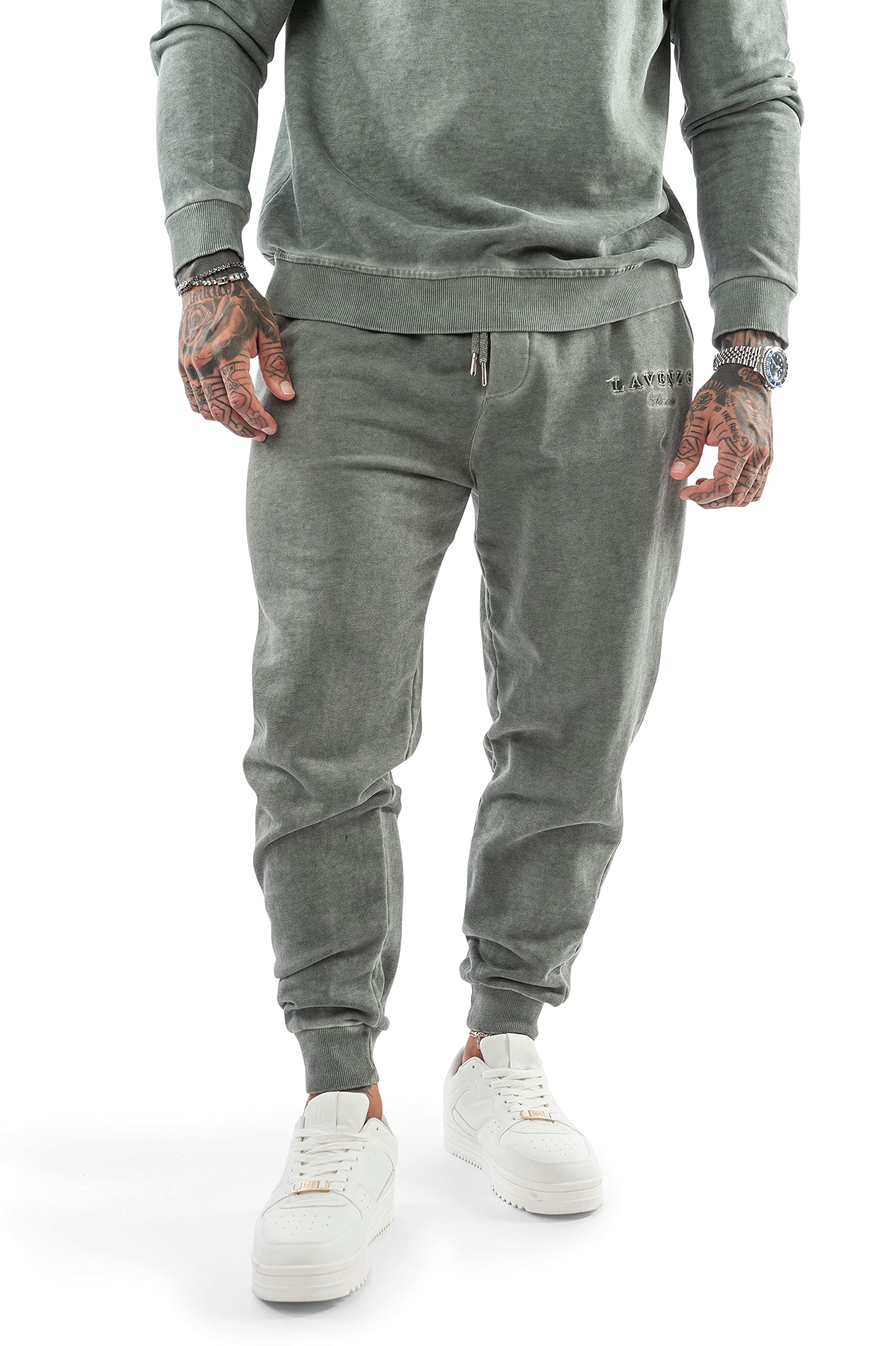 LAVENZO Men's 100% Cotton Tracksuit Set - Comfortable Sweatshirt & Jogger Pants for Casual Wear, Sports & Gym | Plus Size Athletic Outfit | Perfect Birthday Gift for Men & Boys | Ideal for Workouts, Lounge & Everyday Fashion