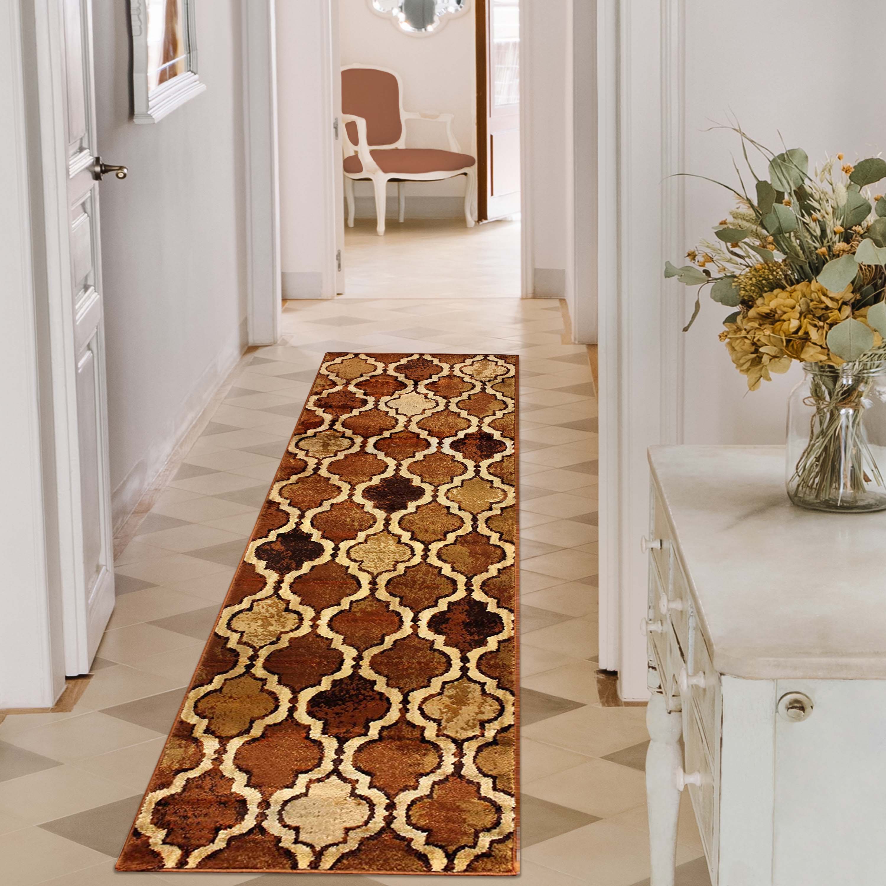 Viking Geometric Trellis Indoor Area Rug & Runner - Non-Slip Boho Chic Carpet for Living Room, Bedroom, Hallway - Perfect for Nordic Home Decor & Cozy Spaces