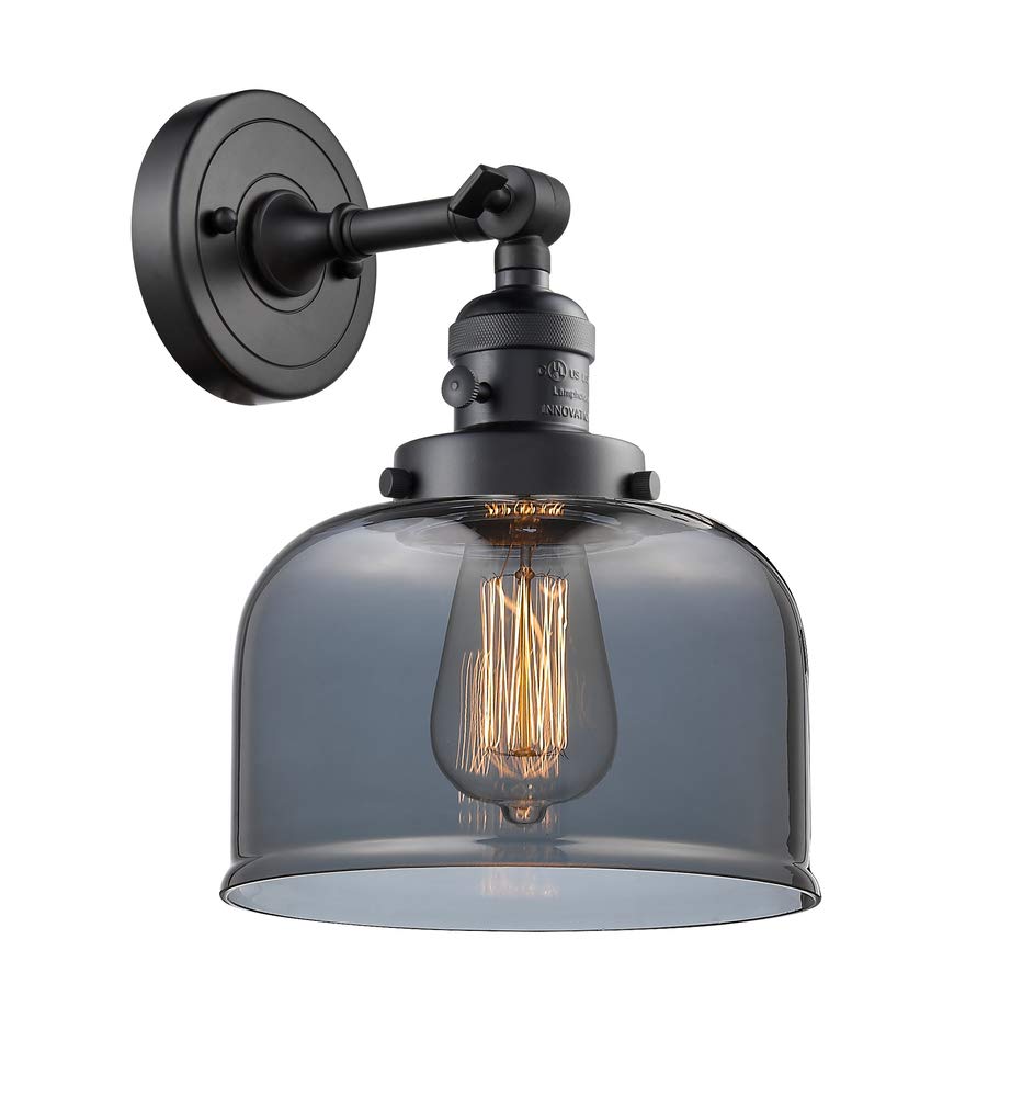 Innovations 203SW-BK-G73 Matte Black Wall Sconce Light Fixture with High/Low/Off Switch - Perfect for Bedroom, Hallway, and Entryway Lighting