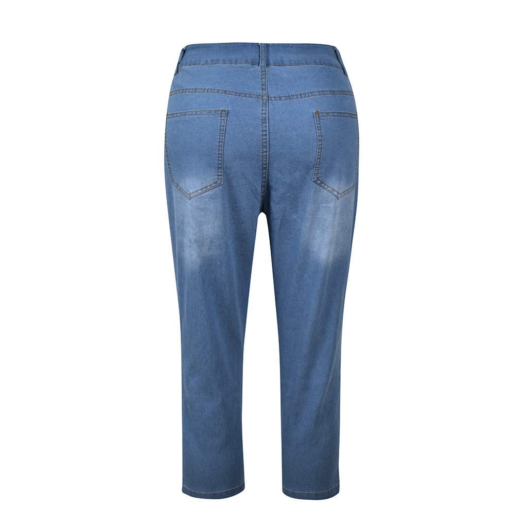 Democracy Women's High Stretch Slim Fit Jeans - Calf Length Denim Pants with Waistband | Perfect for Casual Wear, Office & Night Out