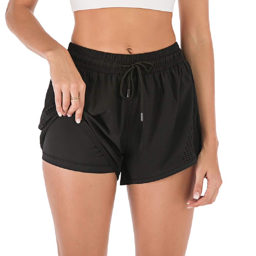 Best Women's Running Shorts with Built-in Liner - 2-in-1 Athletic Workout Shorts for Jogging, Gym & Yoga | High-Performance Breathable Sports Shorts
