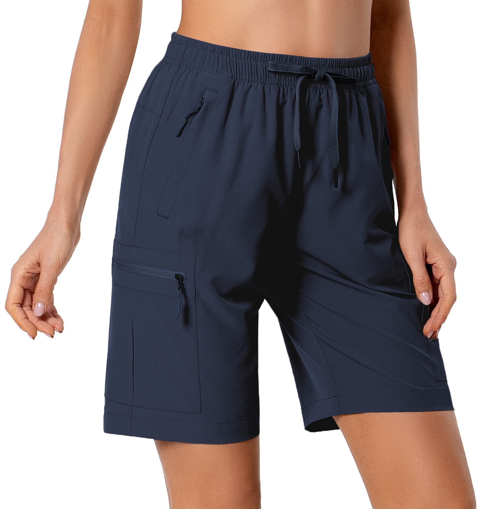 Women's Lightweight Hiking Cargo Shorts - Quick Dry Athletic Shorts for Camping, Travel & Golf with Zipper Pockets | Water Resistant & Breathable | Perfect for Outdoor Adventures, Gym Workouts & Summer Activities