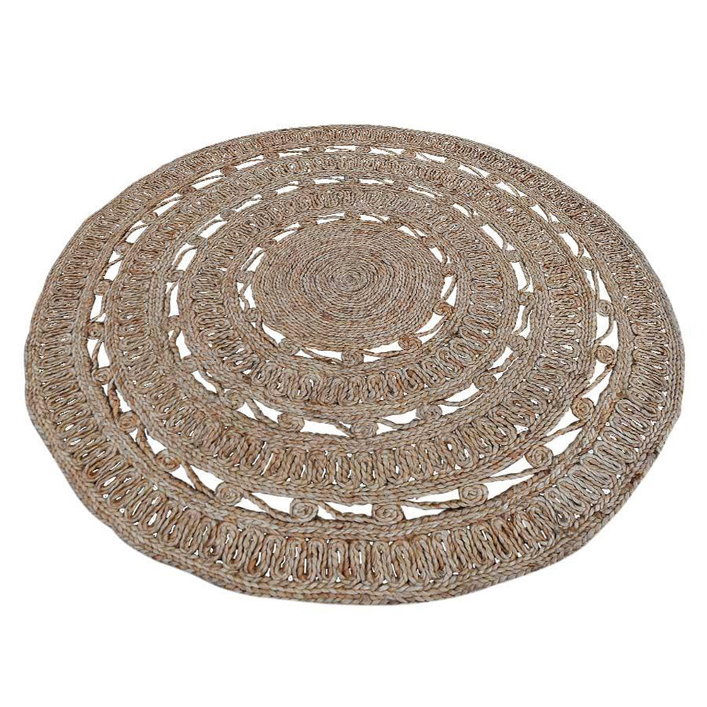 Rugmarvel Natural Jute Braided Area Rug - Handwoven Eco-Friendly Floor Mat for Living Room, Bedroom & Boho Decor