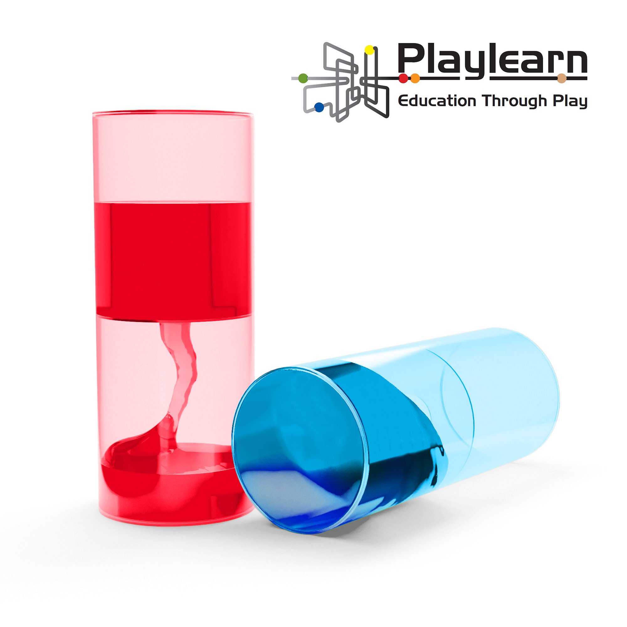 Playlearn 8-Inch Sensory Ooze Tube Liquid Timer - Calming Visual Toy for Kids with ADHD, Autism & Stress Relief - Slow Flow Red Sensory Tube for Classrooms, Therapy & Home Use
