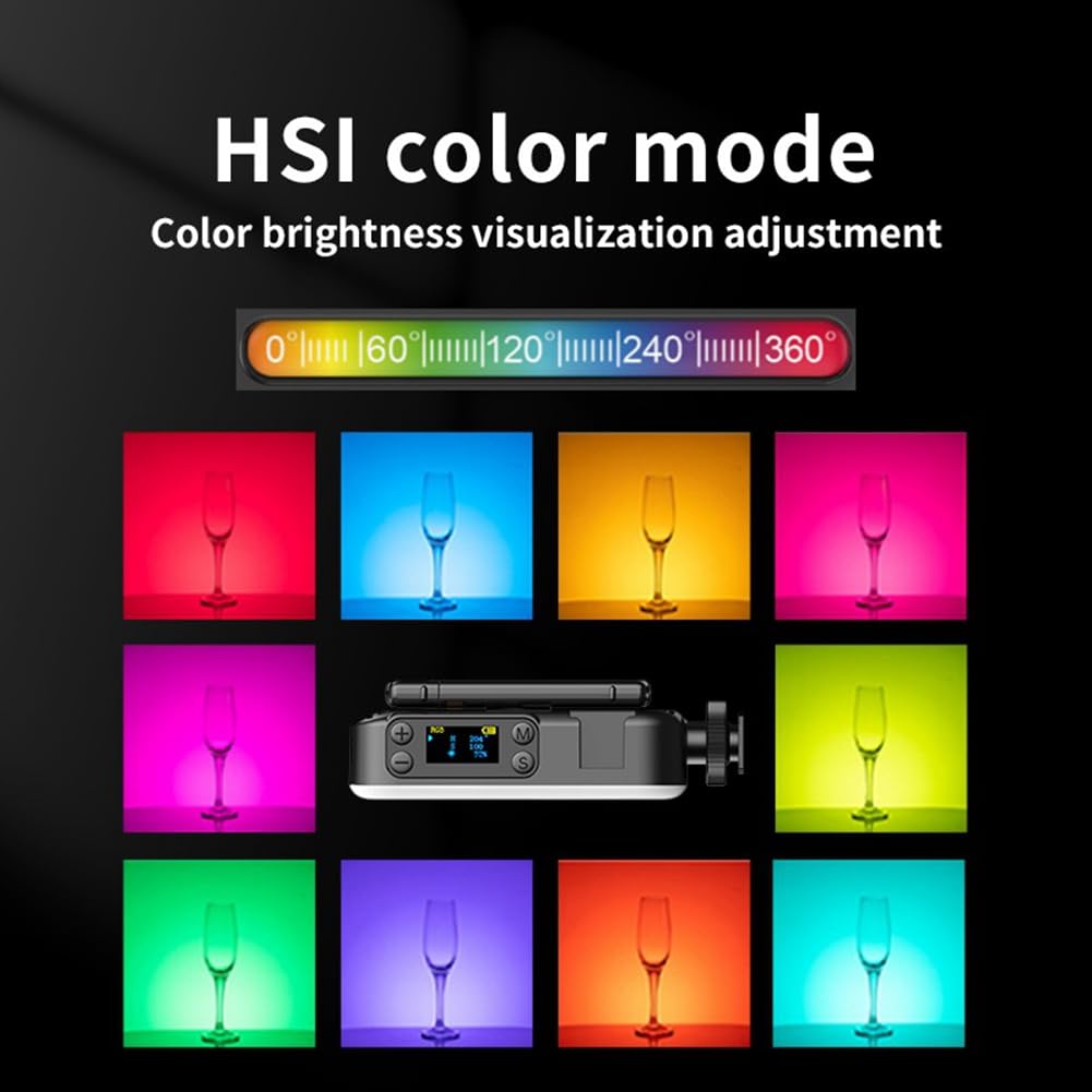 Torribala Photography LED Lights - RGB Fill Light for Live Streaming & Video Shooting with Adjustable Desktop Phone Stand - Perfect for YouTube, TikTok, and Home Studio Lighting