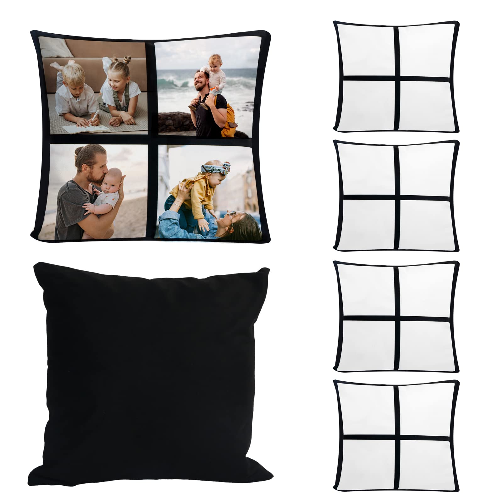 4 Pack Sublimation Blank Lattice Pillow Covers 15.7x15.7 Inch - DIY Printing Cushion Covers with Invisible Zipper for Home Decor, Sofa, Bedroom, and Gift Giving