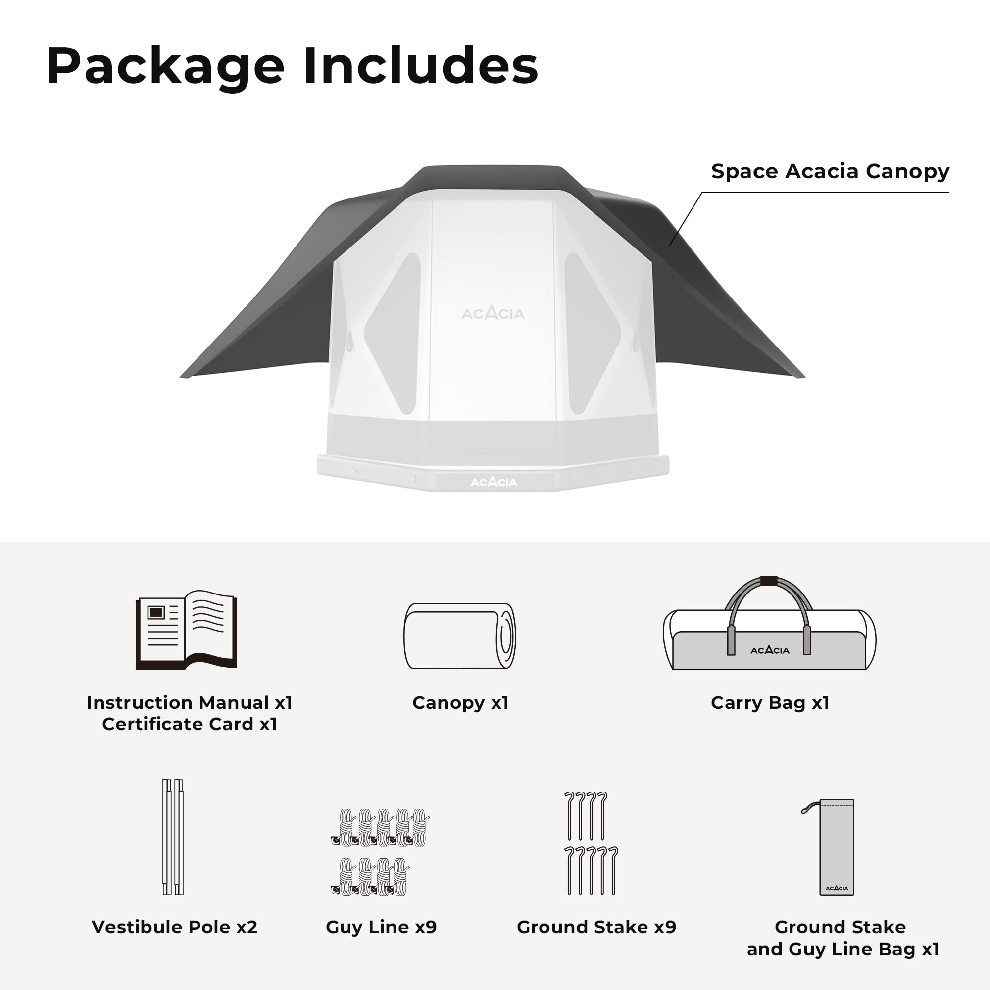 ACACIA Canopy 2-3 Person Camping Tent - Waterproof PU2000 4-Season Outdoor Shelter with UPF50+ Sun Protection, Includes 2 Telescopic Poles & Carry Bag (Moonstone Color) - Perfect for Backpacking, Hiking, Beach Trips and Outdoor Adventures