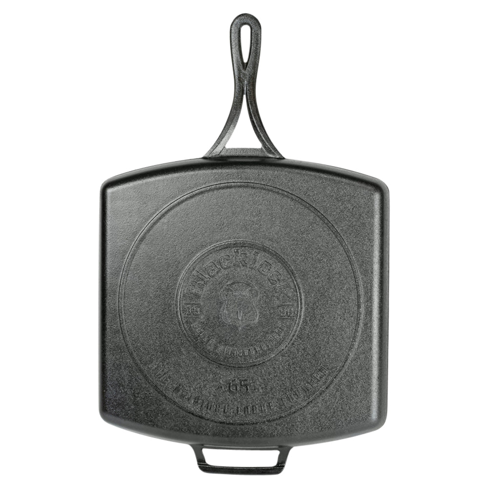 Premium Cast Iron BLACKLOCK Square Grill Pan 30cm - Heavy Duty Grill Griddle for Steak, Burgers & Vegetables - Perfect for Indoor & Outdoor Cooking, Camping & BBQ Parties