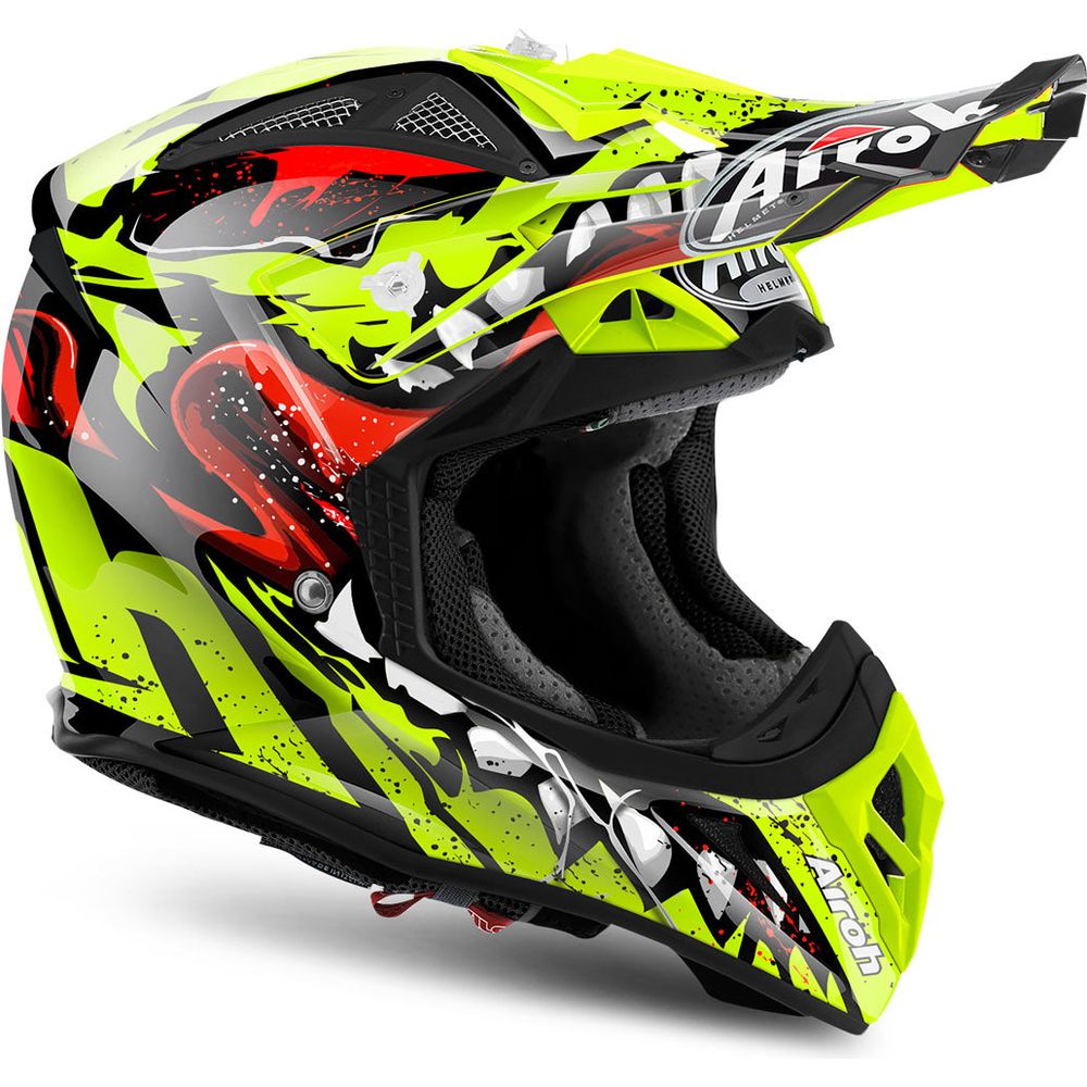 Airoh Aviator 2.2 Motorcycle Helmet - Grim Yellow Matte Finish - DOT & ECE Certified - Lightweight & Ventilated for Street & Racing Use