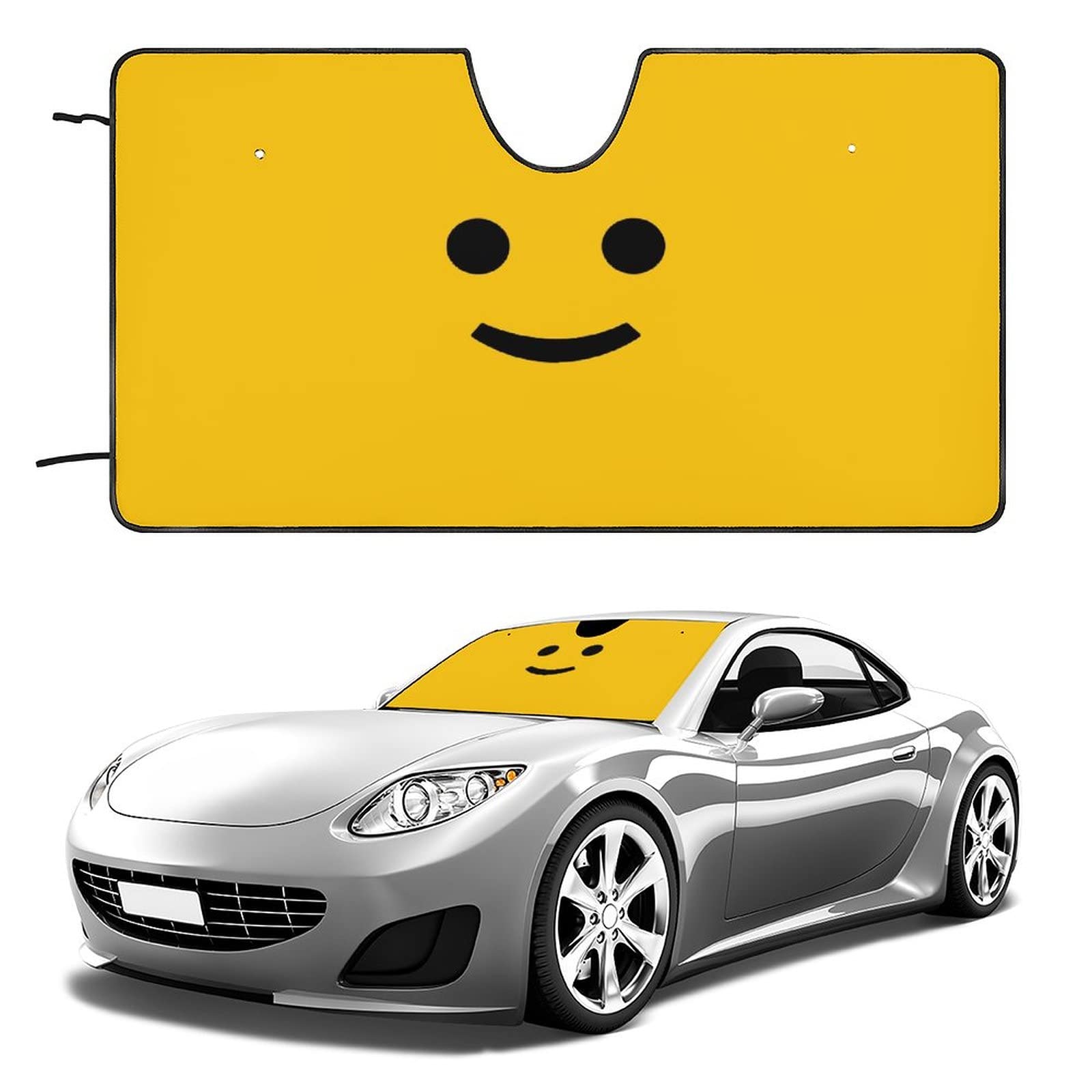 Cute Cartoon Car Sun Shade - Foldable UV & Heat Reflector for Sedans - 55