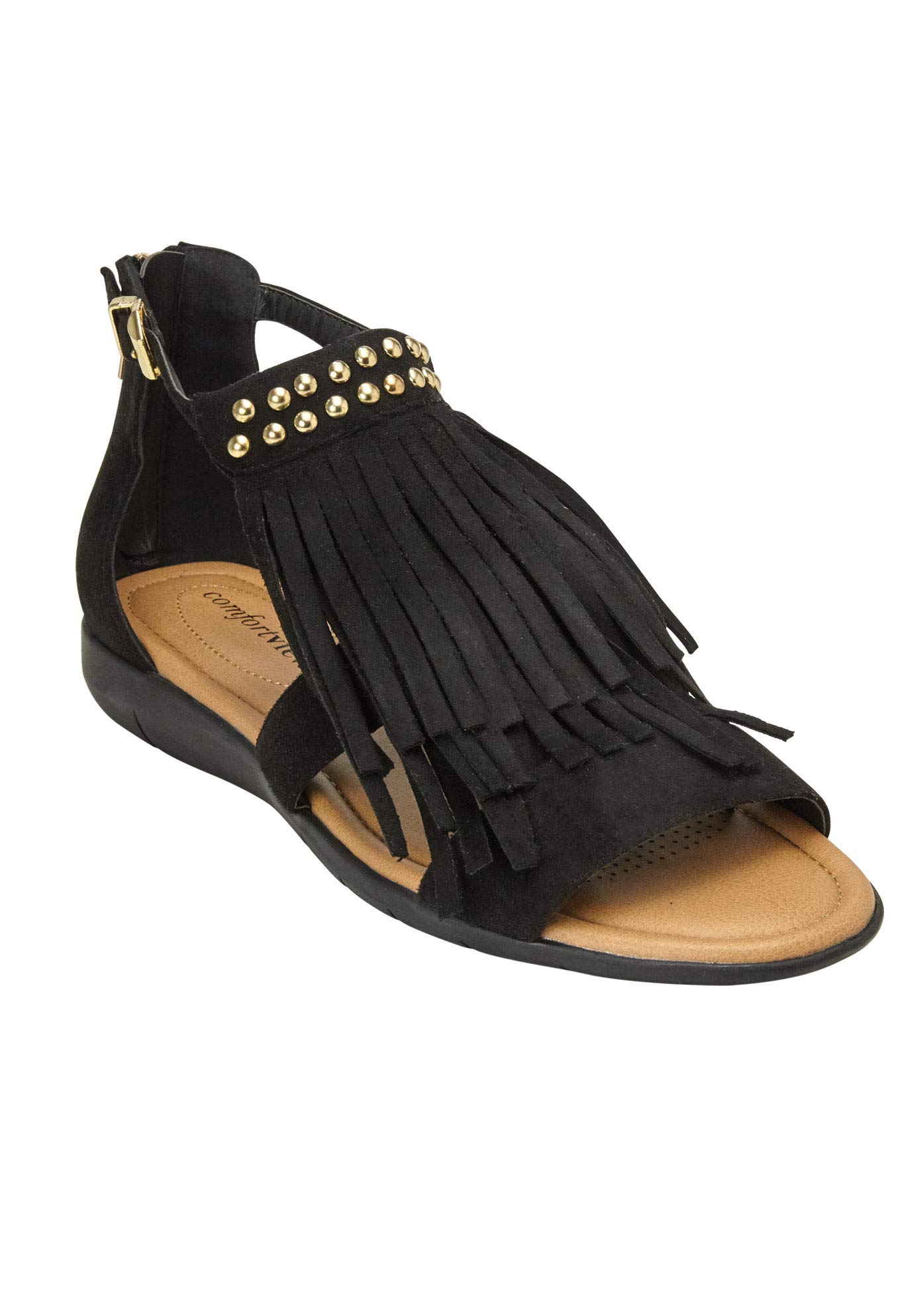 Comfortview Women's Wide Width The Carmella Sandal - Breathable Summer Sandals for Wide Feet | Perfect for Beach, Vacation & Casual Outings