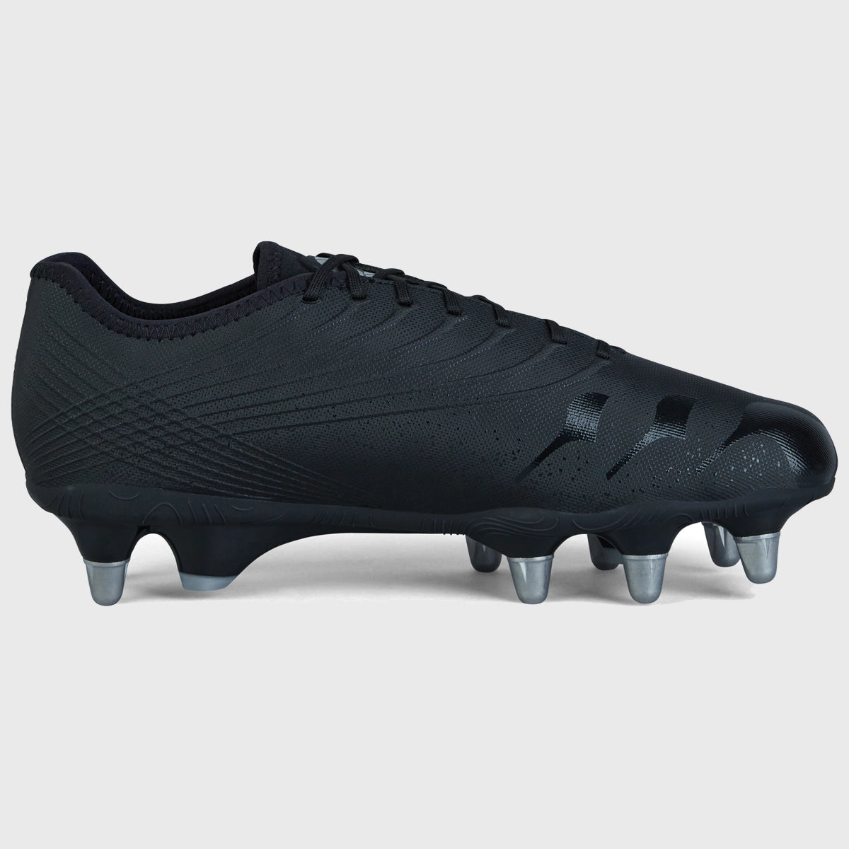 Canterbury Stampede Groundbreak Pro SG Rugby Boots for Men - Black/Silver - Durable Cleats for Rugby Matches & Training on Soft Ground