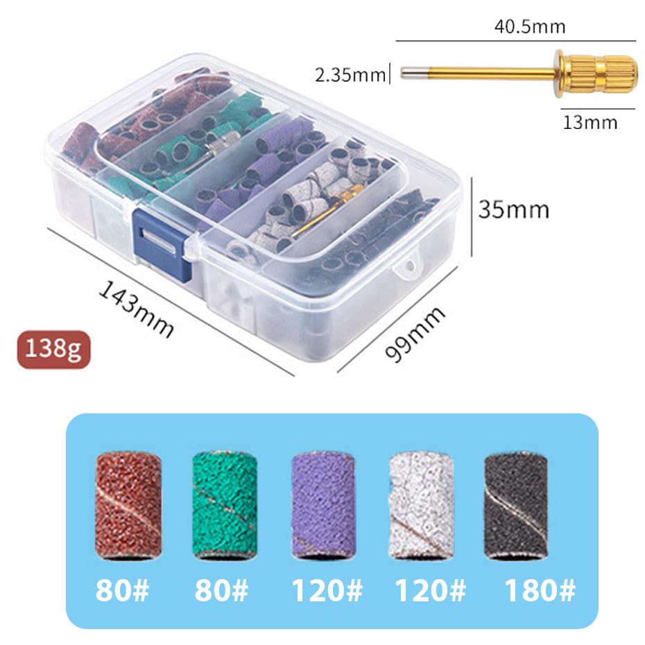 **Lumcrissy 250-Piece Nail Drill Sanding Bands Kit – Superfine Grinding Wheels & 3 Mandrels (3/32