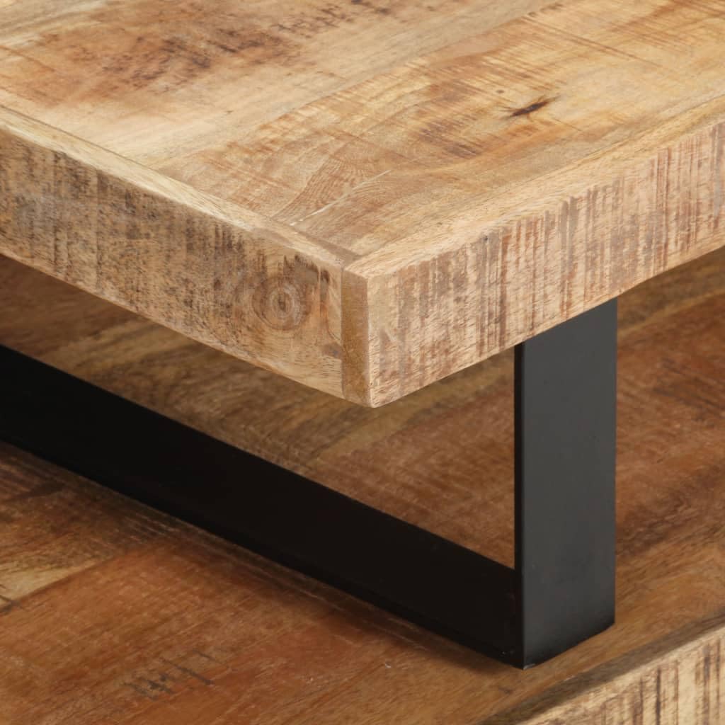 CHARMMA 2-Piece Coffee Table Set - Solid Mango Wood Modern Living Room Furniture for Small Spaces, Home Decor & Apartment Essentials