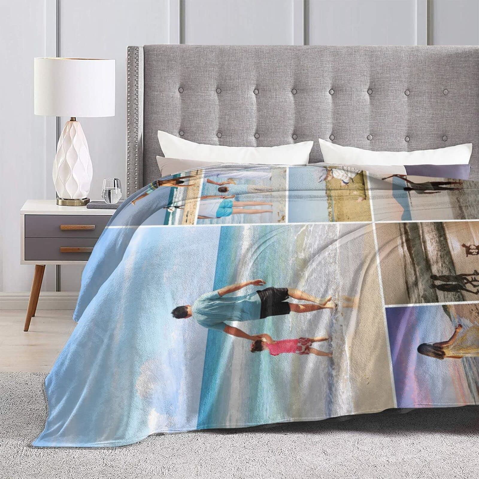 Custom Photo Blanket Personalized with Text - 80
