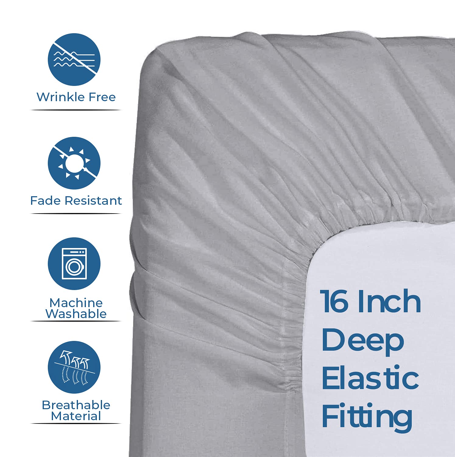DAN RIVER Queen Jersey Sheet Set - 100% Cotton Luxury Bed Sheets | Ultra Soft T-Shirt Material | All Season Comfort | Deep Pocket Fits Mattress Up to 16