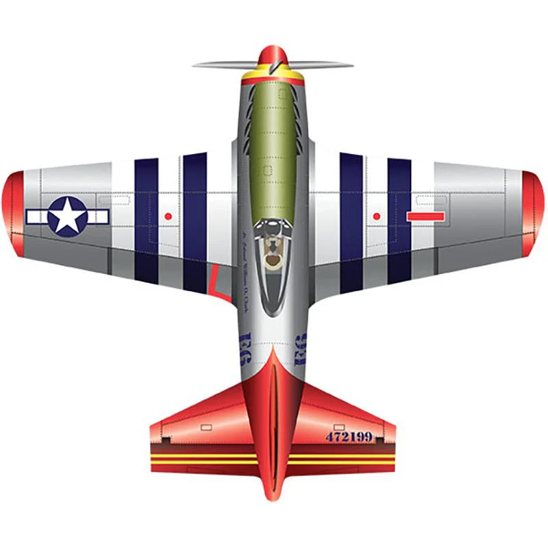 53 Pcs Mustang P-51 Airplane Kite - High Flying Outdoor Toy for Kids & Adults - Perfect for Beach, Park, and Backyard Fun
