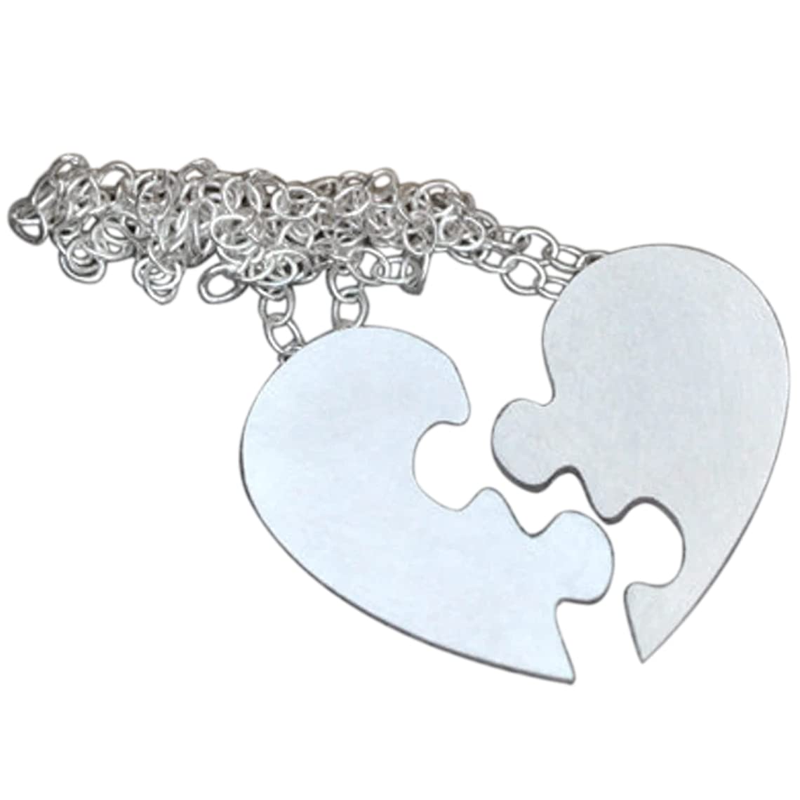 Sterling Silver Puzzle Heart Necklace - Handmade Interlocking Jigsaw Pendant for Couples, Best Friend Gifts, Anniversary & Valentine's Day Jewelry