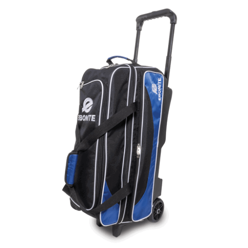 Premium Ebonite Transport 3 Ball Roller Bowling Bag - Durable Blue Bowling Tote for League Play & Tournament Travel - Perfect for Pro Bowlers & Enthusiasts