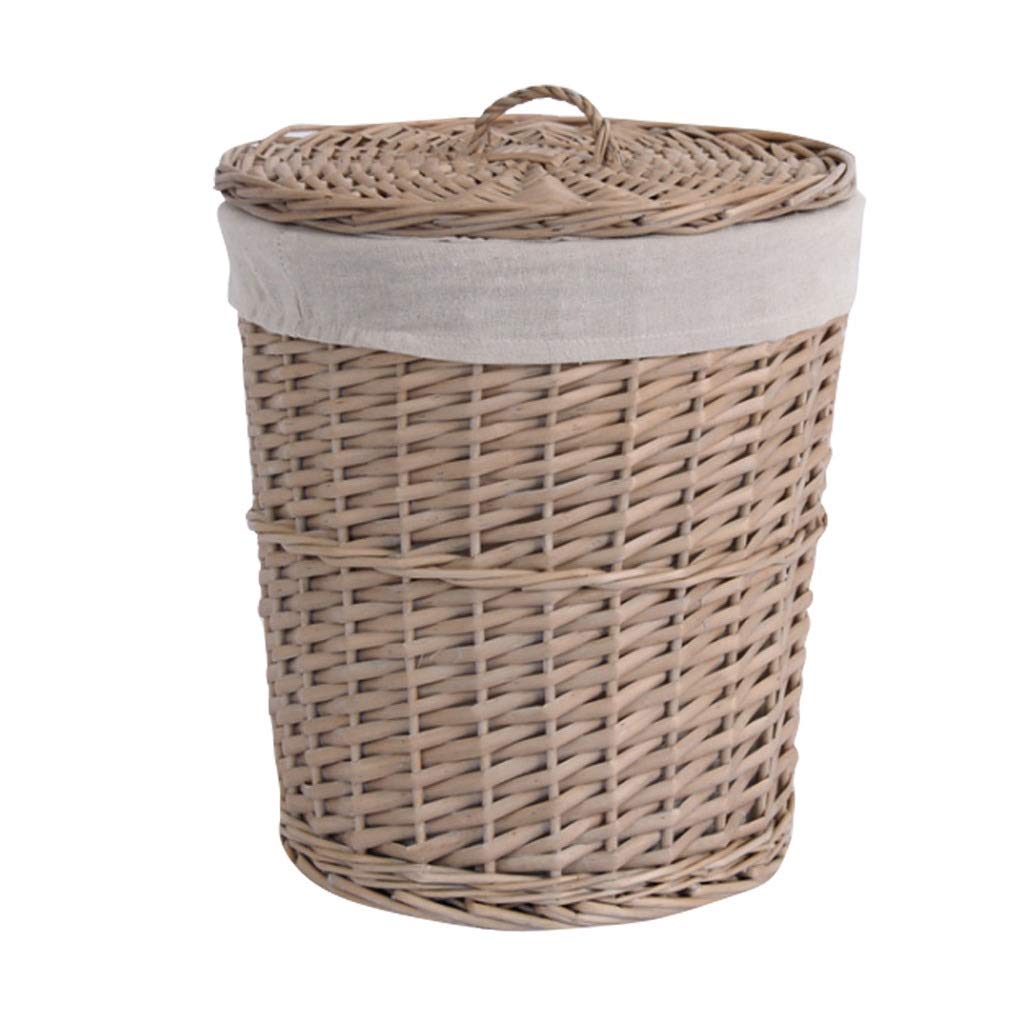 Large Wicker Weave Storage Basket with Lid - Handwoven Laundry Hamper for Dirty Clothes, Toys & Home Organization - Perfect for Nursery, Bathroom & Closet Storage