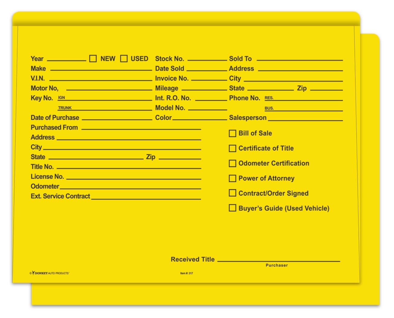 100-Pack Heavy Duty Printed Deal Jackets - Durable Yellow for Legal Documents & Office Filing