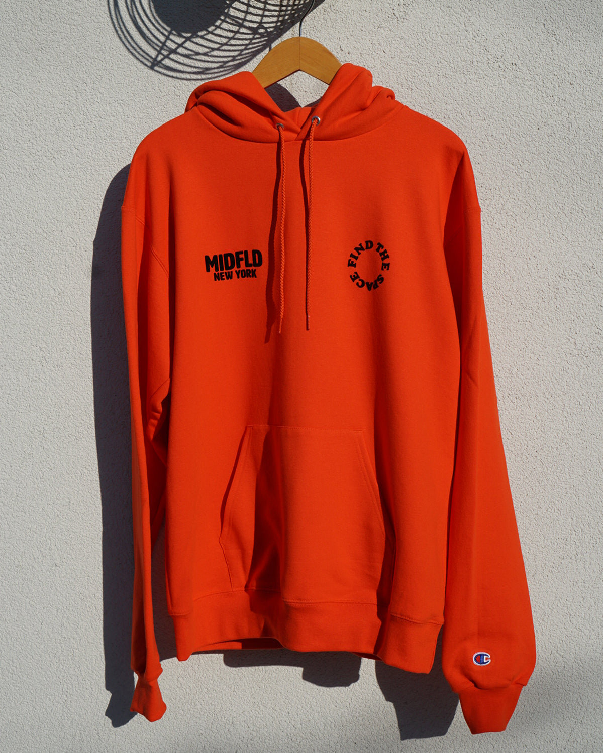 Champion™ Find the Space Double Logo Hoodie - Orange | Men's & Women's Casual Pullover Sweatshirt for Streetwear, Gym & Lounge Wear
