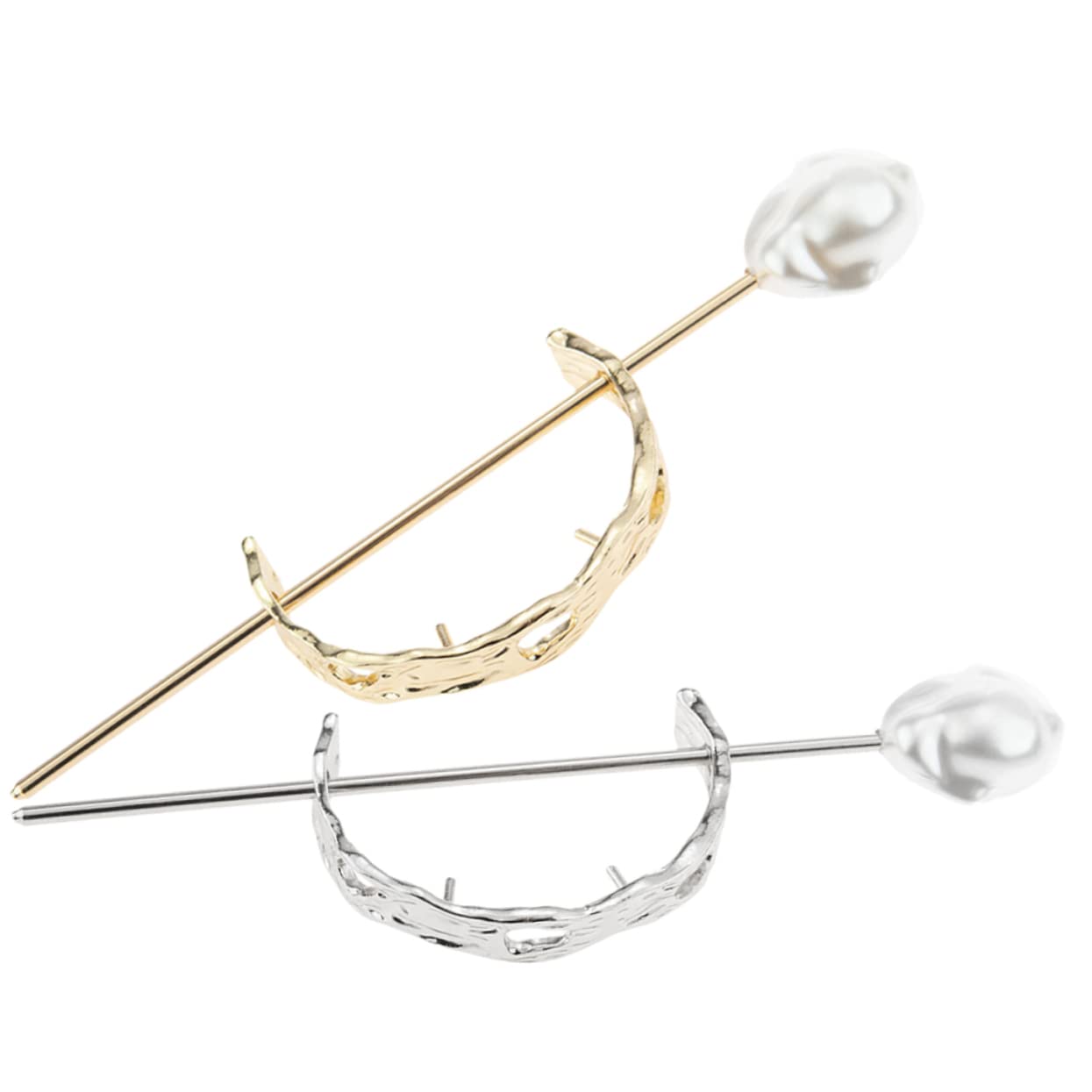 Mikinona 2-Pack Pearl Hair Clips for Women - Elegant Bun & Ponytail Holders, Hair Forks with Pearl Accents - Perfect for Weddings, Parties & Everyday Styling (2 Sets, 4 Pieces Total)