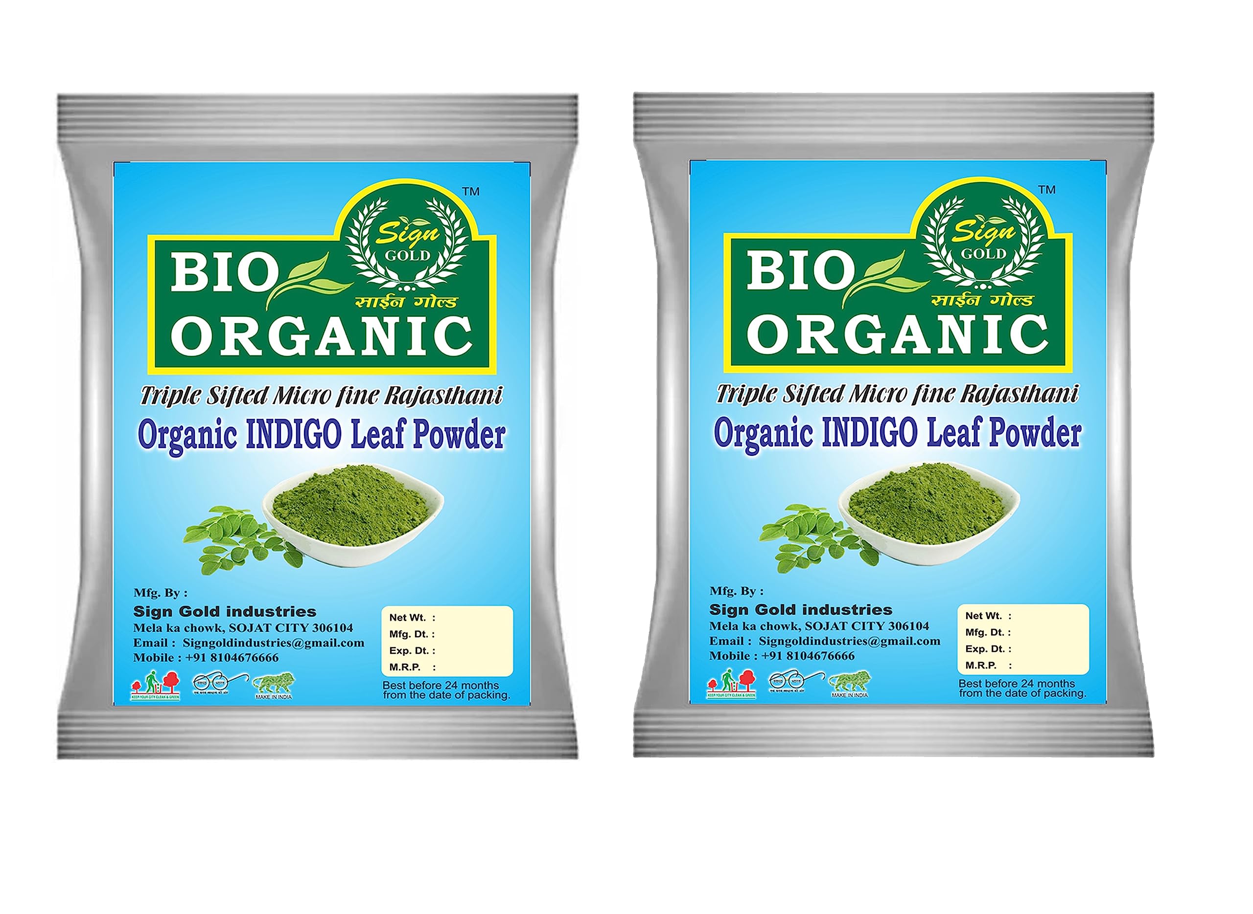 Organic Gold Indigo Leaf Powder for Hair & Skin Care - 200g | Natural Hair Dye, Face Mask, Scalp Treatment | DIY Beauty & Herbal Remedies for Healthy Hair & Glowing Skin