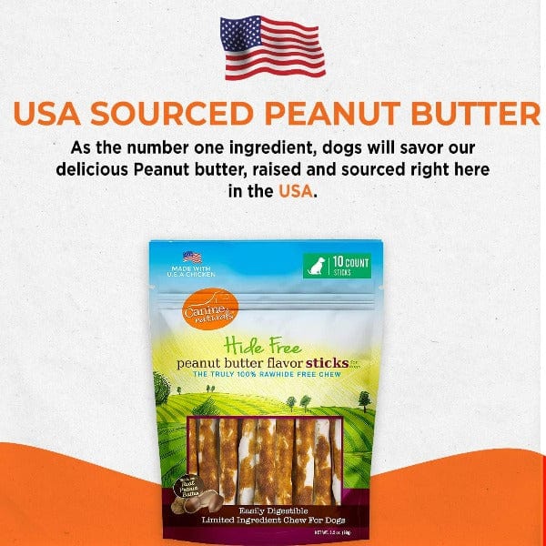 Natural Peanut Butter Dog Chews - Hide-Free & Healthy Treats for Dogs - Perfect for Training, Teething & Dental Health