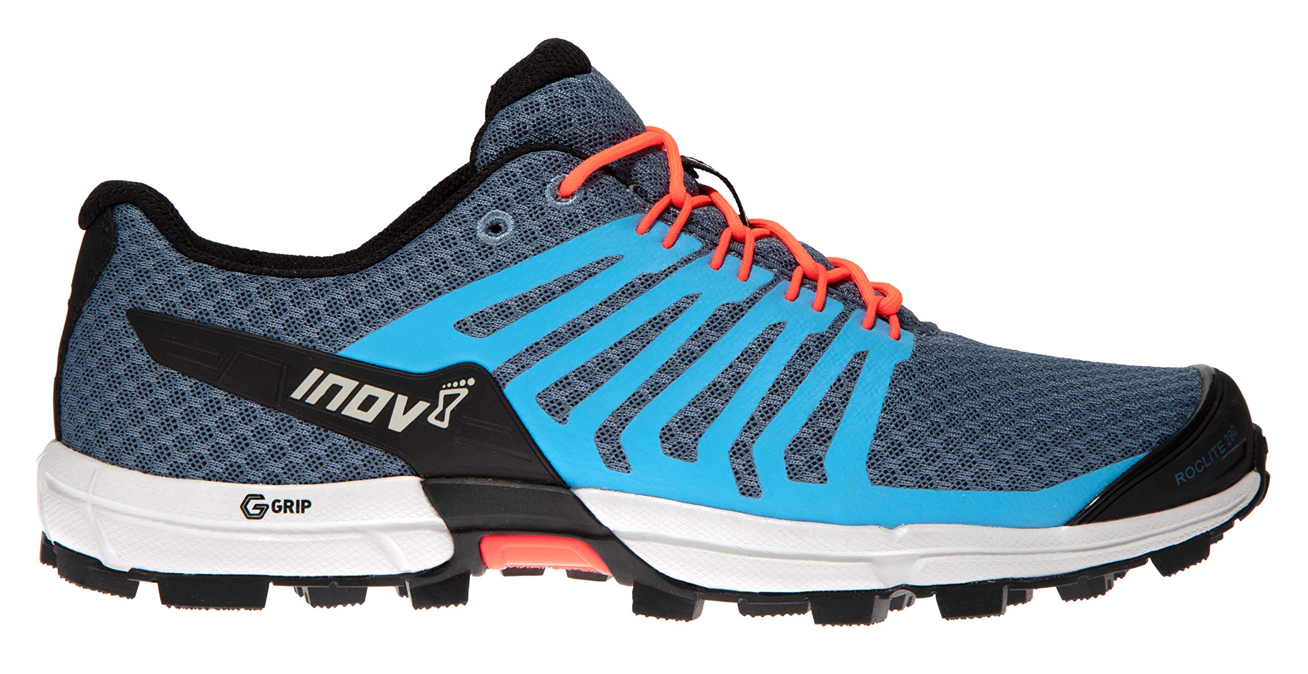 INOV-8 Women's Trail Running Shoes - Lightweight, Breathable, Blue/Grey/Pink - Size 11 Wide - Perfect for Hiking, Jogging & Outdoor Adventures