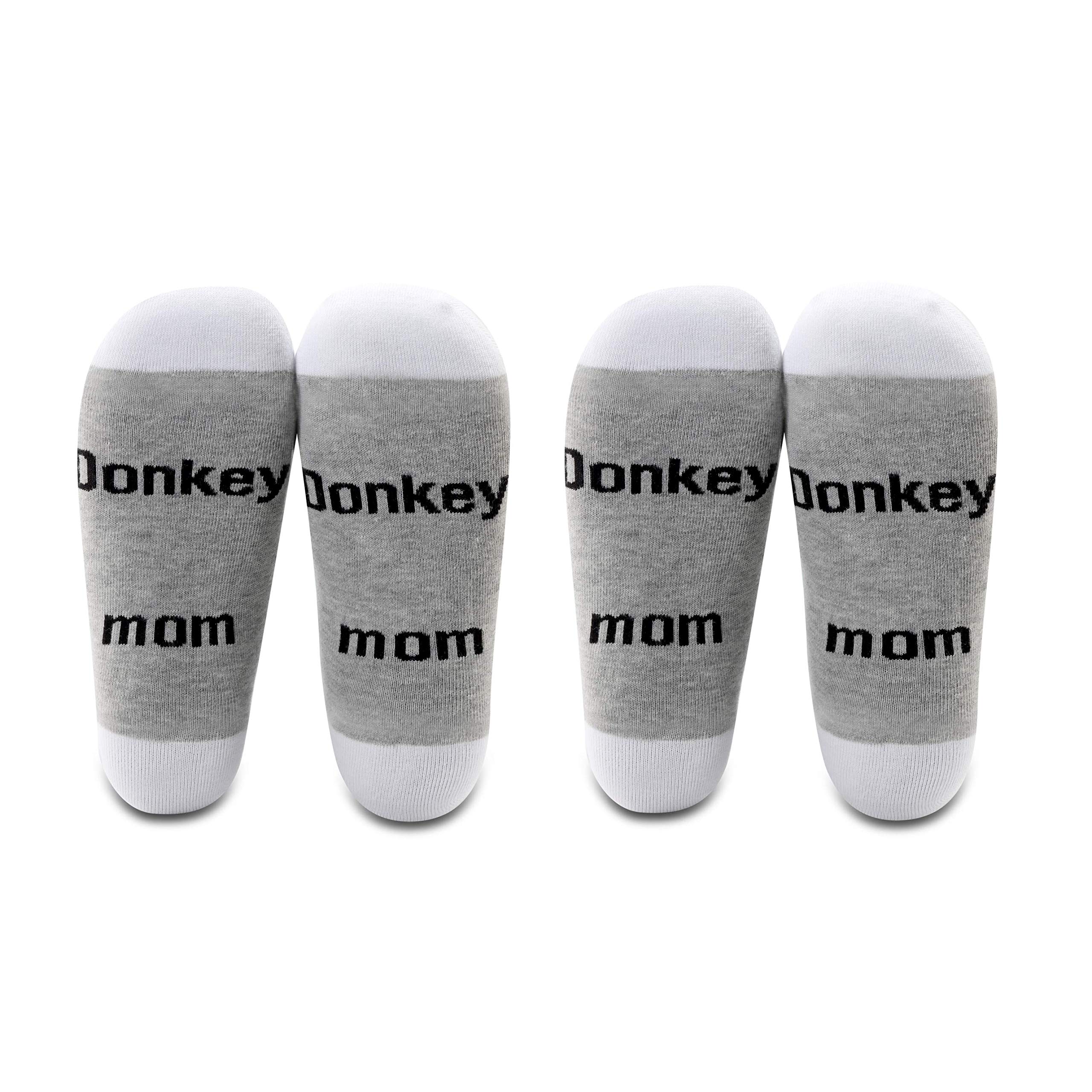 LEVLO Donkey Gifts - Soft Cotton Socks for Donkey Lovers, Perfect Mother's Day & Birthday Gift - Cozy Home & Farm Wear for Animal Enthusiasts