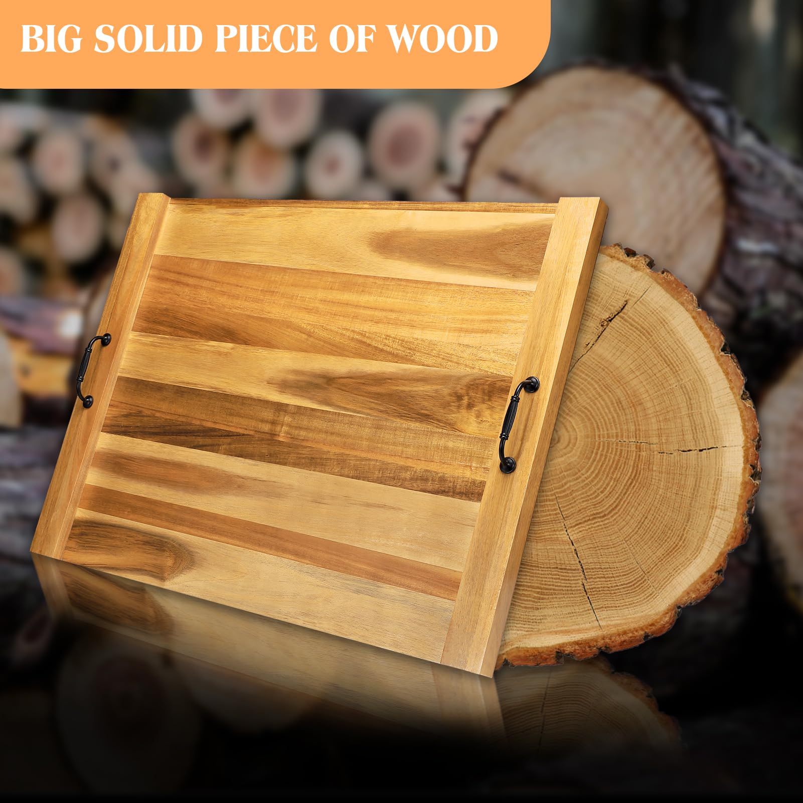 Premium Acacia Wood Stove Top Cover - 4 & 5 Burner Gas/Electric Cooktop Protector with Handle | Heat-Resistant Cutting Board & Noodle Board | Perfect for Kitchen Counter Protection & Extra Prep Space