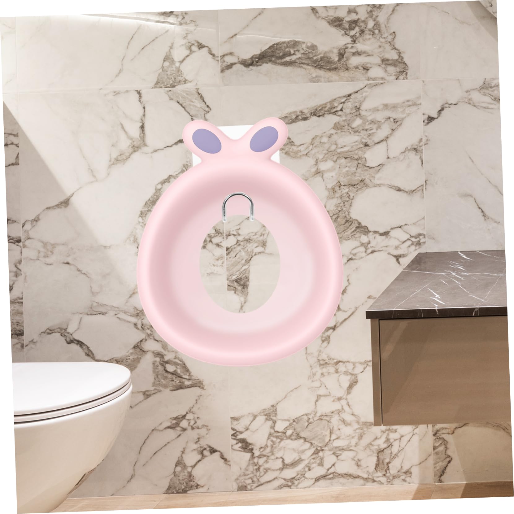 Sturdy Carbon Steel Potty Hook - Non-Slip Adhesive Wall Hanger for Boys & Girls Toilet Seat Organization | Bathroom Storage Solution for Kids' Potty Training & Small Space Organization