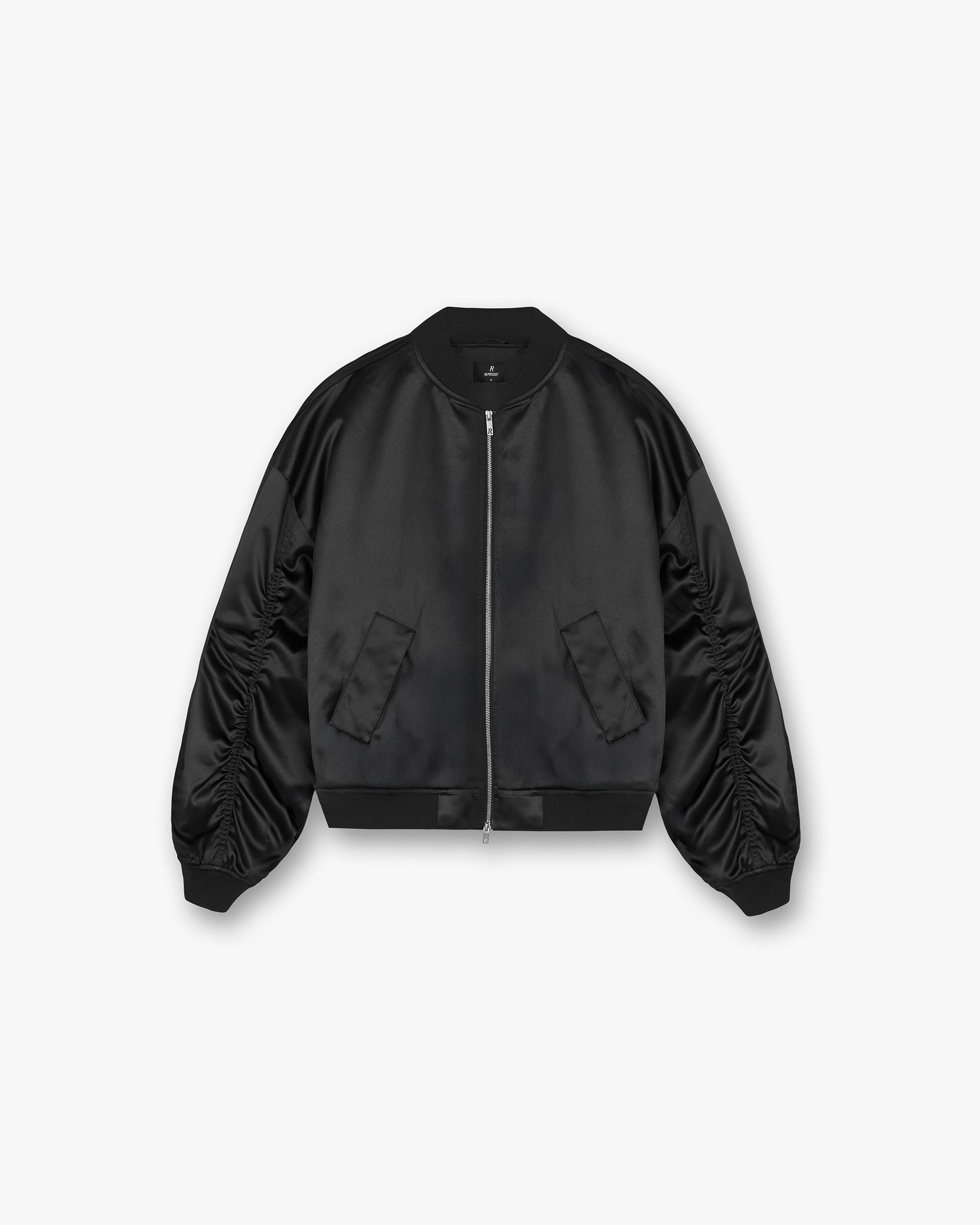 Black Satin Bomber Jacket for Men & Women - Lightweight Stylish Outerwear for Casual Wear & Night Out
