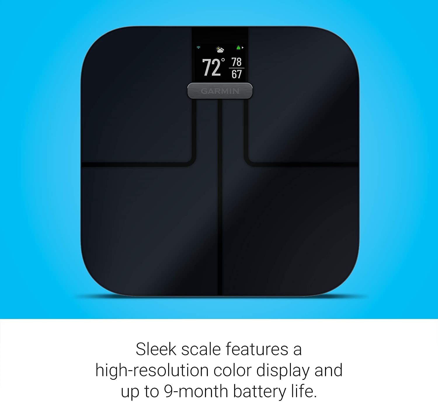 Garmin Index S2 Smart Scale - Wireless Body Composition Analyzer for Weight, Body Fat, Muscle Mass, Bone Mass & Body Water - Black (010-02294-02) | Perfect for Home Gym, Fitness Tracking & Health Monitoring
