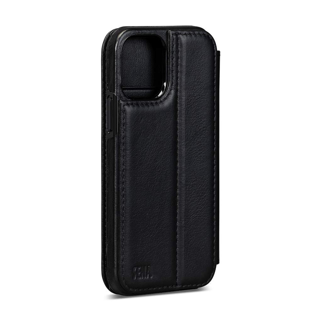 Premium Leather Book Style Wallet Case for iPhone 13/13 Pro - RFID Blocking Folio with Card Slots & Kickstand (Black) | Perfect for Business Travel & Everyday Protection