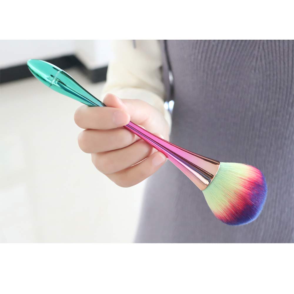 2 Pack SILPECWEE Nail Art Brushes - Professional Acrylic Nail Dust Cleanup Brush Set for Manicure, Nail Powder Removal & Makeup Application | Perfect for Salon, Home Nail Care & DIY Nail Art