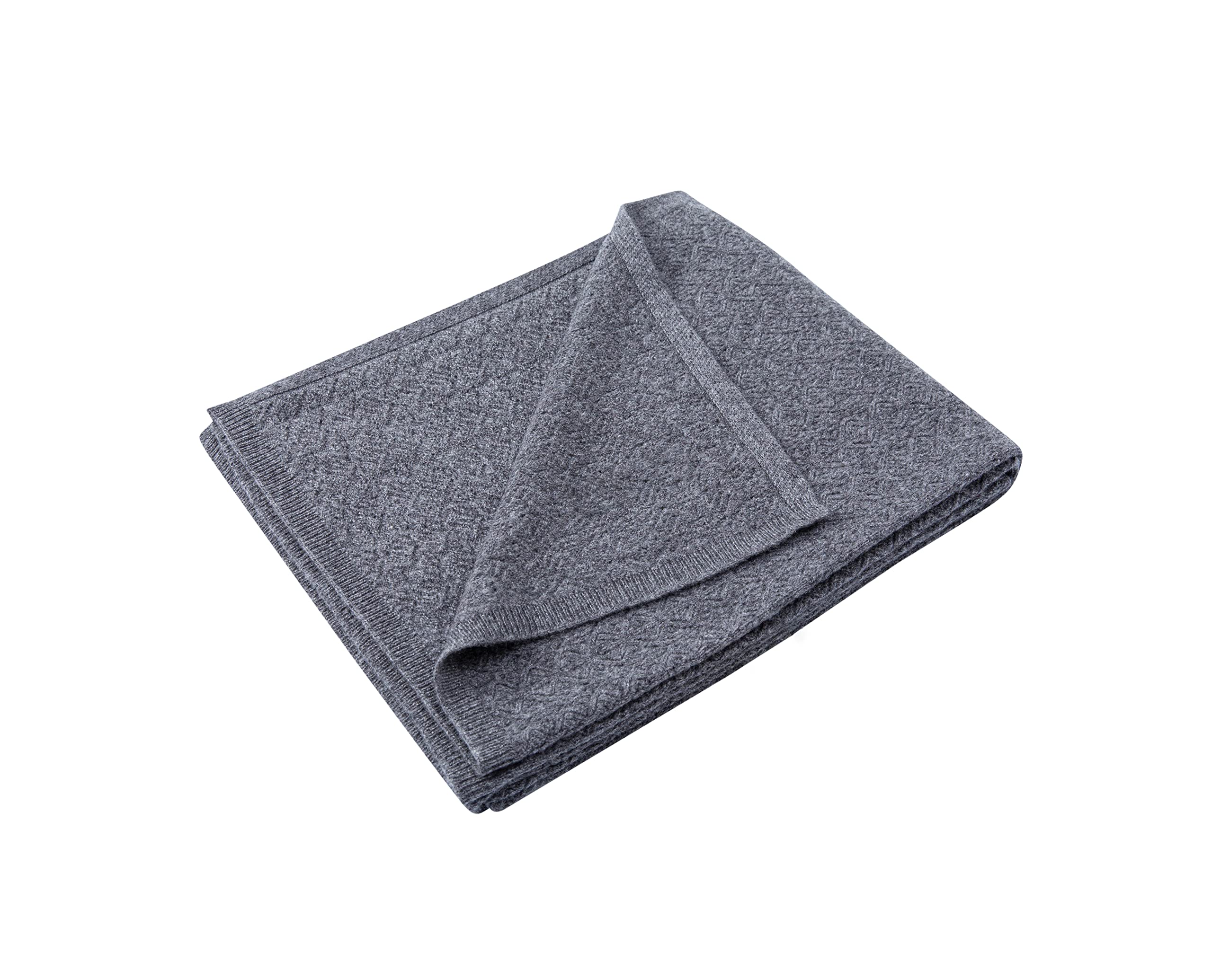 100% Pure Cashmere Scarf for Women & Men - Soft Warm Winter Knit Shawl Wrap (77x21 Inches, Dark Gray) - Lightweight Luxury Muffler for Office, Travel & Gift Giving
